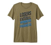 Winners Make Progress, Motivational and Postive Phrase Premium T-Shirt