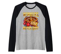 Winners Never Quit - Casino Gambler Meme Bootleg Gambling Raglan Baseball Tee