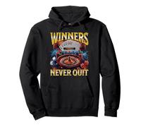 Winners Never Quit Funny Gambling Bootleg Casino Pullover Hoodie