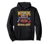 Winners Never Quit Funny Gambling Bootleg Casino Pullover Hoodie