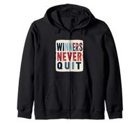 Winners Never Quit Statement Costume Zip Hoodie