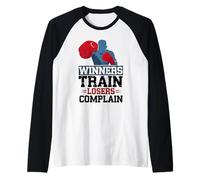 Winners Train Losers Complain Motivational Atletes Sport Raglan Baseball Tee