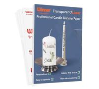 WinnerTransfer A4X10 Sheets Professional Candle Decals Waterslide Decal Paper Laser Clear Wet Slide Transfer Printable Transparent Sticker Paper Water Transfers for Laser Printer(WT-LaCandle-10)