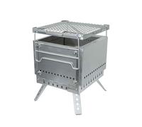 Winnerwell Portable Grill Firepit with Secondary Combustion, Charcoal Fuel, Stainless Steel, Free Standing, Outdoor, Camping, Tailgating