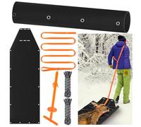 WinnerWhy 1.2mm Thickened Tear-Resistant Deer Drag Sled Glide Heavy Duty Deer Cart Hauler for Hunting, Field Dressing Accessories Hunting Tool, 13ft Harness Dragging Strap for Hauling Elk (Black)
