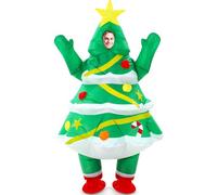WinnerWhy 1 Pack Inflatable Christmas Tree Costume Funny Blow up Costume for Adults Inflatable Cosplay Outfit for Xmas Party