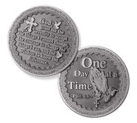 WinnerWhy 10 Pcs One Day at A Time Serenity Prayer Coins Lord's Prayer Coins Religious Prayer Challenge Coins for Men Women Firefighter Public Servants Law Enforcement Prayer Gift