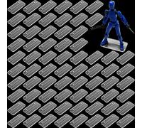 WinnerWhy 100 Pcs Action Figure Stand for Most 6 Inch Clear Plastic Display Feet Holder with Peg Stand Base Accessories Assembly Holder(Square)