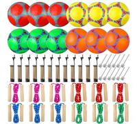 WinnerWhy 12 Sets Operation Christmas Deflated Soccer Ball Bulk with Pump Jump Rope, Outside Soccer Sport Ball 7.25 ft Adjustable Skipping Rope(Lively,Size 5,Color 2)
