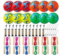 WinnerWhy 12 Sets Operation Christmas Deflated Soccer Ball Bulk with Pump Jump Rope, Outside Soccer Sport Ball 7.25 ft Adjustable Skipping Rope(Stylish,Size 4,Color 1)