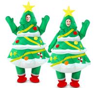 WinnerWhy 2 Packs Inflatable Christmas Tree Costume Funny Blow up Costume for Adults Inflatable Cosplay Outfit for Xmas Party