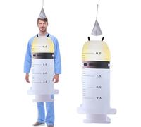 WinnerWhy 2 Pcs Syringe Costume Set Nurse Doctor Halloween Costume Accessories Giant Syringe Needle Injection Medical Supplies Novelty Dress up for Halloween Cosplay Party, Adult One Size