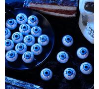 WinnerWhy 20 Pcs Halloween Plastic Eyeballs 10 Pairs Fake Eye Balls Halloween Decor 1.2" Scary Realistic Eyeball Moving Wobbly Toys for Horror Props Trick or Treat Party Cosplay (Blue)