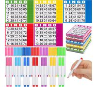 WinnerWhy 2000 Sheets Jumbo Bingo Game Cards and 30 Dot Markers Set 20 Books 4" x 4" Supplies Calling Card Set for Seniors Family Gatherings Game Night Corporate Team Building Large Groups Activities
