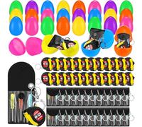 WinnerWhy 24 Packs Easter Eggs Prefilled with Tape Measure Screwdriver Keychain Prefilled Easter Basket Stuffers for Men Adult Gifts Bulk Egg Hunt Party Favors