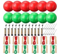WinnerWhy 24 Sets Operation Christmas Deflated Size 5 Soccer Ball Bulk with Pump Jump Rope, Outside Soccer Sport Ball 7.25 ft Adjustable Skipping Rope