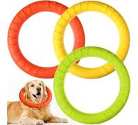 WinnerWhy 3 Pack Dog Training Ring Dog Chew Toy for Aggressive Chewers Flying Disc Floating Dog Ring for Medium/Large Breeds Dog Toy Interactive Training Outdoor Playing