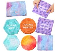 WinnerWhy 3 Pack Fabric Marble Maze Mat Bulk Fidget Sensory Stress Relief Toys Pad Anxiety Quiet Calming Corner Supplies for Autism Kids Adults Teens Back to School Classroom Rewards (Basic Style)