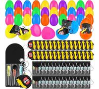 WinnerWhy 30 Packs Easter Eggs Prefilled with Tape Measure Screwdriver Keychain Prefilled Easter Basket Stuffers for Men Adult Gifts Bulk Egg Hunt Party Favors