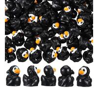 WinnerWhy 50 Pcs Halloween Mini Resin Ducks Tiny Duck Figurines Bulk Miniature Duckies Resin Animals for Halloween Spooky Party Decoration Garden Micro Landscape DIY Craft Accessories(Grim Reaper)