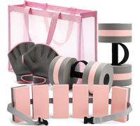WinnerWhy 6 Pieces Water Aerobics Kit Water Aerobics Equipment Large Mesh Beach Bag Pool Fitness Equipment Foam Dumbbell with Handle Bar Swim Belt Gloves for Water Fitness