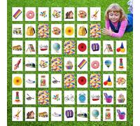 WinnerWhy 60 Pieces Jumbo Memory Game 30 Pairs Giant Matching Cards for Kids Giant Cards Educational and Learning Matching Cards for Preschool Outdoor Indoor Activities Holiday Party Supplies