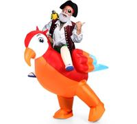 WinnerWhy Inflatable Parrot Costumes Adult Blow up Ride-on Fiesta Outfit for Cinco De Mayo Taco Luau Party Halloween Cosplay