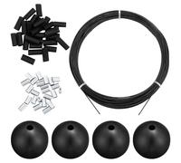 WinnerWhy Marine Wire Rope Outboard Bracket Stop Kit with Coated Steel Cable Ball Stoppers Aluminum Sleeves Heat Shrink Tubes for Marine Fishing Boats Speedboats