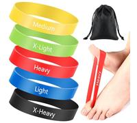 WinnerWhy Set of 5 Toe Stretcher Bands for Bunions Correction Foot Big Toe Spacers Resistance Straightener Loop Bands with Carry Bag for Women Men Hallux Valgus Alignment Yoga Exercise(Multicolor)
