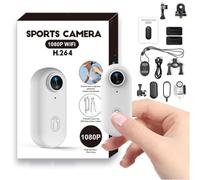 Winnes 1080P Wearable Mini Action Camera EIS Stabilization,120° Wide Angle Lens, Waterproof 30M Underwater, Hands-Free, WiFi, Vlogging POV Video Recorder Cycling, Motorbike Helmet Sports Camera