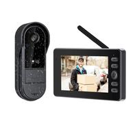 Winnes Doorbell Camera Wireless No Subscription 1080P, Waterproof Video Door Bell 4.3inch Clear Monitor Screen, No App/WiFi Needed, Video Intercom 2-Way Talk & Recording, Night Vision,170°Wide Angle