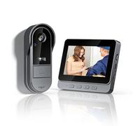 Winnes Doorbell Camera Wireless No Subscription 1080P, Waterproof Video Door Bell with Monitor Screen Free Storage No WiFi and APP Needed, Video Intercom Two-Way Audio, 170° View Angle,Night Vision