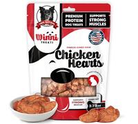 Winni Treats Freeze-Dried Chicken Hearts for Dogs - Protein-Rich Treats, No Preservatives & Limited Ingredients - Single Ingredient Raw Pet Treats - Bag of 10