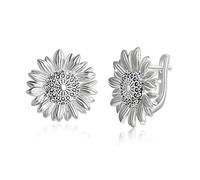 WINNICACA Christmas Gifts Sunflower Stud Earrings S925 Sterling Silver Sunflower Earrings CZ Dancing Flower Earrings Women Girl Jewellery Gifts