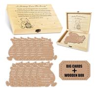 Winnie Baby Advice Cards, Baby Shower Prediction Cards, Pooh's Gifts for Mommy to Be, the Gender Neutral Baby Shower Decorations for Boy Girl, Baby Shower keepsake Box and 30 Cards 5x7 inch