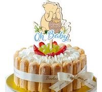 Winnie Cake Topper-Pooh Baby Shower Decorations-One Cake Topper-Wooden Cake Decoration-Cupcake Toppers Classic Winnie Birthday Decorations-Winnie Theme Party Cake Topper,Oh Baby