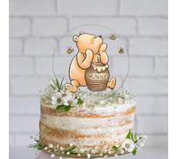 Winnie Cake Topper Welcome Baby Acrylic 5inch Cake Toppers Cupcake Toppers Classic The Pooh Baby Shower Decorations Winnie Birthday Party Supplies
