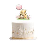 Winnie Cake Topper, Welcome Baby Girl Cake Toppers Classic The Pooh Baby Shower Decorations Winnie Birthday Party Supplies -Pink