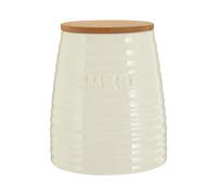 Winnie Cream Dolomite Sugar Canister With Bamboo Lid