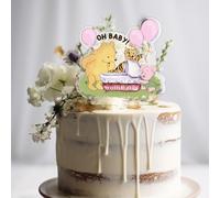 Winnie the Cute Pooh Cake Topper for Baby Girl - Baby Shower Decorations - Bear Cake Topper - Cupcake Toppers Classic Winnie Birthday Christmas Decorations(Girl)
