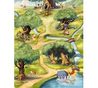Winnie the Pooh baby bedroom wallpaper 254x184 cm Disney green forest wall mural