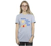 Winnie The Pooh Bears Just Wanna Have Sun Cotton Boyfriend T-Shirt Disney Grey XXL
