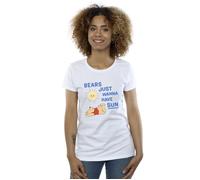 Winnie The Pooh Bears Just Wanna Have Sun Cotton T-Shirt Disney White M