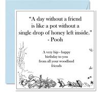 Winnie The Pooh Birthday Cards for Men & Women - Honey Pot Friends - Sweet Happy Birthday Card for Mum Dad Sister Brother Daughter Uncle Auntie Nan Grandad 145mm Bday Greeting Cards