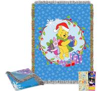 Winnie The Pooh Blanket Set - Bundle with Soft Christmas Blanket Plus Stickers, More for Kids, Adults, Teens | Cozy Holiday Winnie The Pooh Throw Blanket 48" x 60"