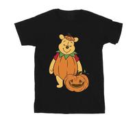 Winnie The Pooh Boy's Halloween Pumpkin Cotton T-Shirt in Black | Size: 5-6 Years Winnie the pooh Black 5-6 Years