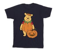Winnie The Pooh Boy's Halloween Pumpkin Cotton T-Shirt in Navy | Size: 5-6 Years Winnie the pooh Navy 5-6 Years