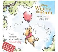 Winnie The Pooh Calendar 2026 Disney Square Wall Calendar Gift Present with Free Organising Stickers Included