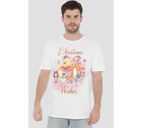 Winnie The Pooh Christmas Wishes With Pooh, Tigger, Piglet Mens T-Shirt White Winnie the pooh White S