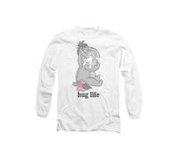 Winnie The Pooh Eeyore Hug Life Valentine's Day Long Sleeve T-Shirt, White Disney White XXL